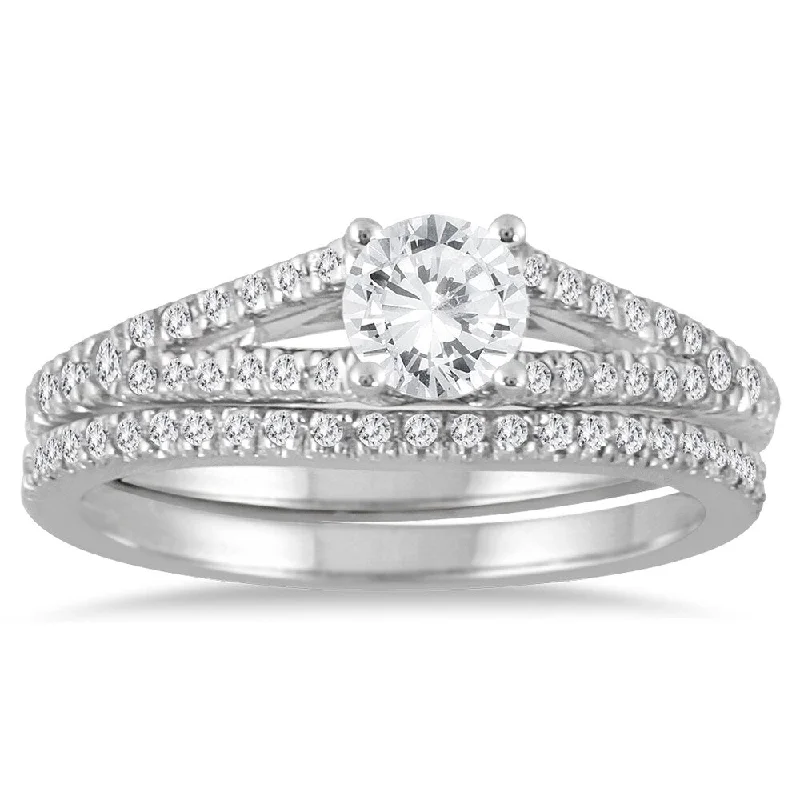 3/4 Carat TW Diamond Bridal Set in 10K White Gold