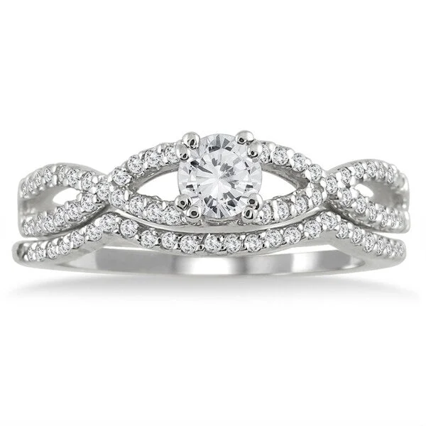 5/8 Carat TW Diamond Bridal Set in 10K White Gold