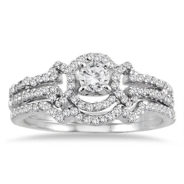 5/8 Carat TW Diamond Bridal Set in 10K White Gold