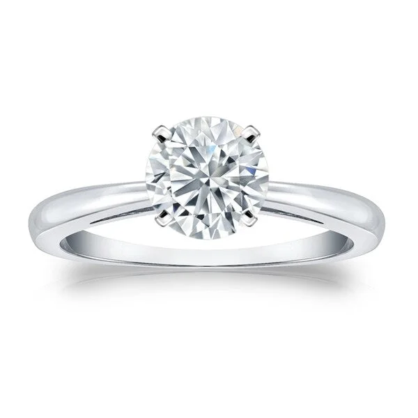 Auriya 1 1/2ctw Round Solitaire Diamond Engagement Ring 18k Gold GIA Certified