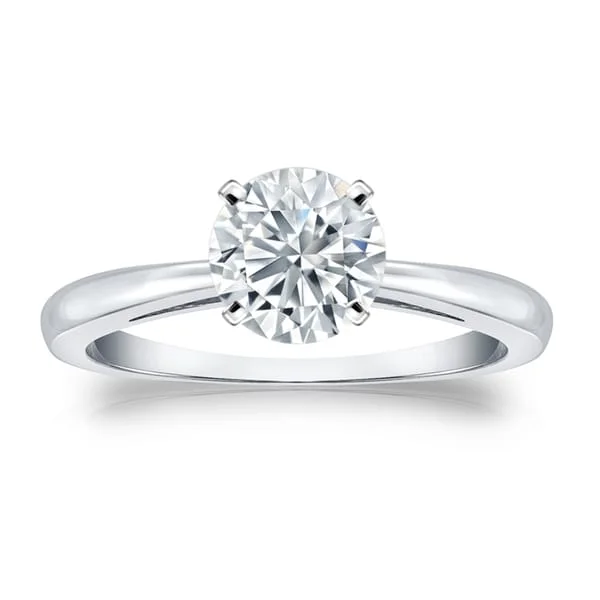 Auriya 1ctw Round Solitaire Diamond Engagement Ring 14k Gold Certified