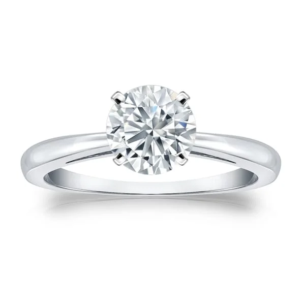 Auriya 3ctw Round Solitaire Diamond Engagement Ring 18k Gold GIA Certified