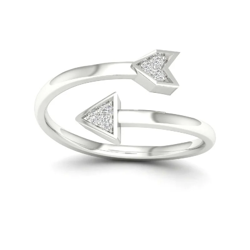 De Couer 10k Gold 1/20ct TDW Diamond Arrow Fashion Ring