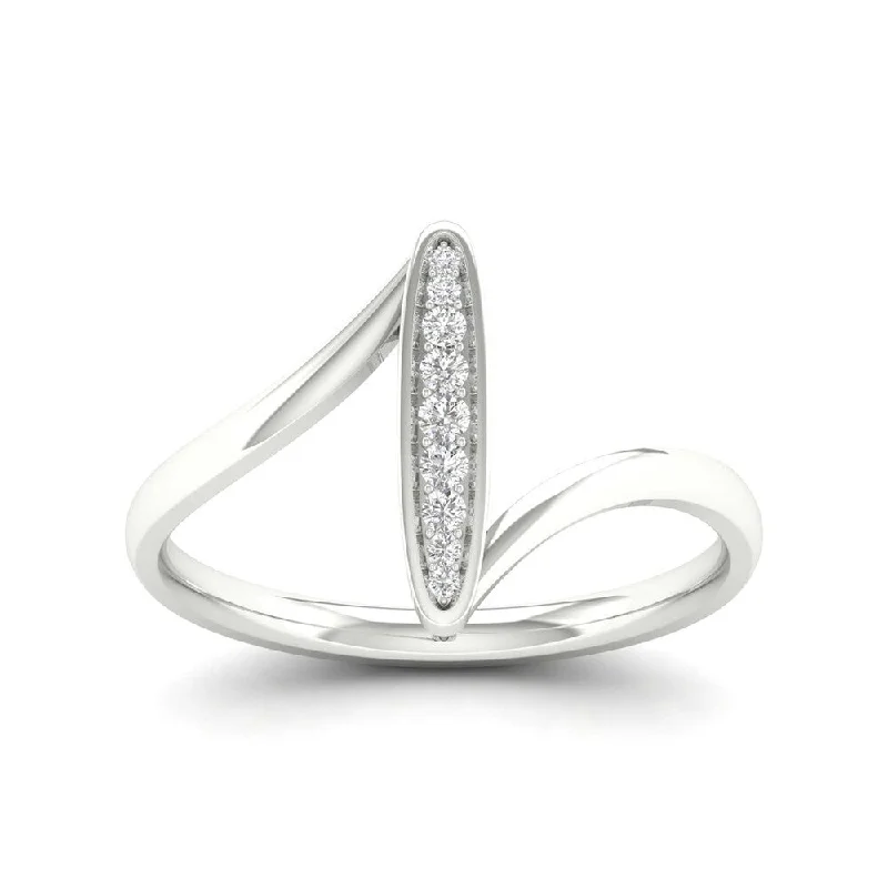 De Couer 10k Gold 1/20ct TDW Diamond Bypass Fashion Ring