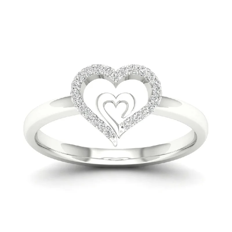 De Couer 10k Gold 1/20ct TDW Diamond Heart Ring