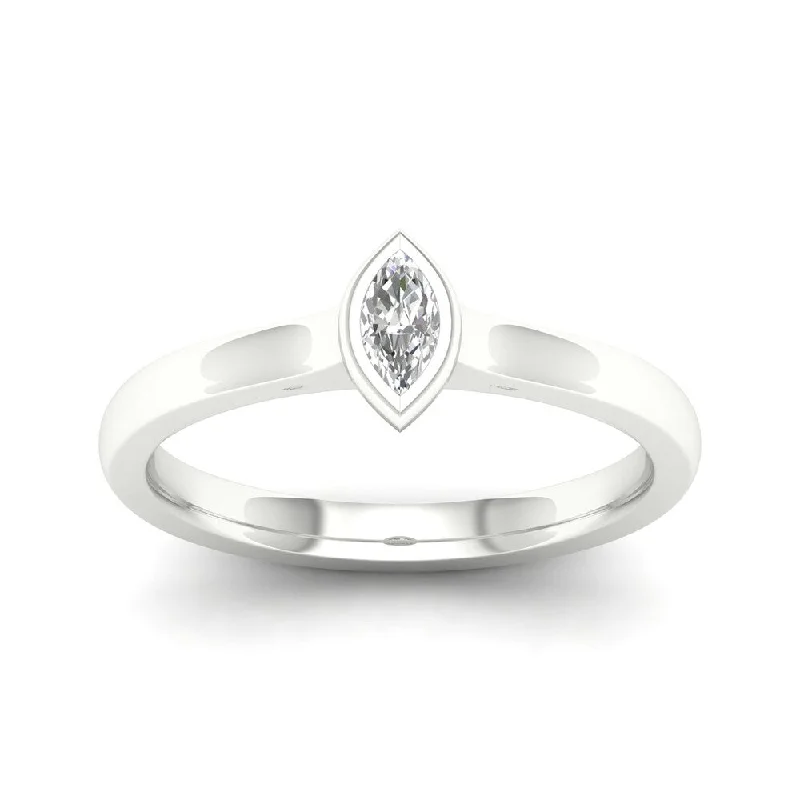 De Couer 10k Gold 1/6 ct TDW Diamond Marquise Shape Ring