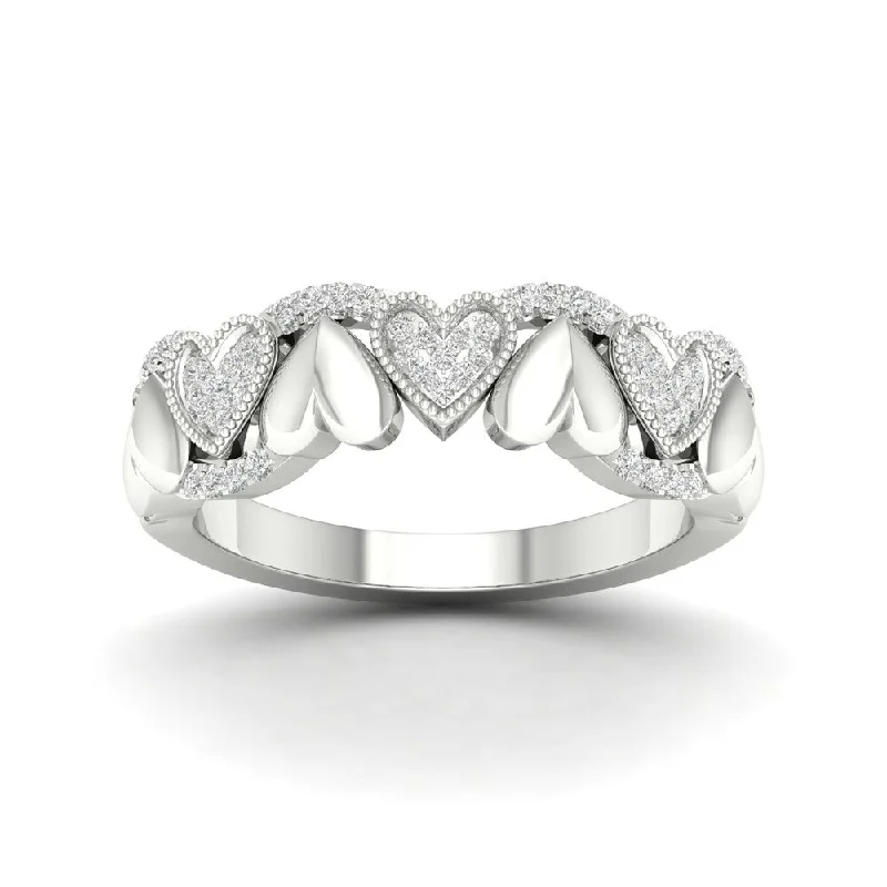 De Couer 10k Gold 1/6ct TDW Diamond Heart Ring