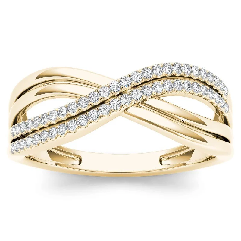 De Couer 10k Yellow Gold 1/6ct TDW Diamond Fashion Ring