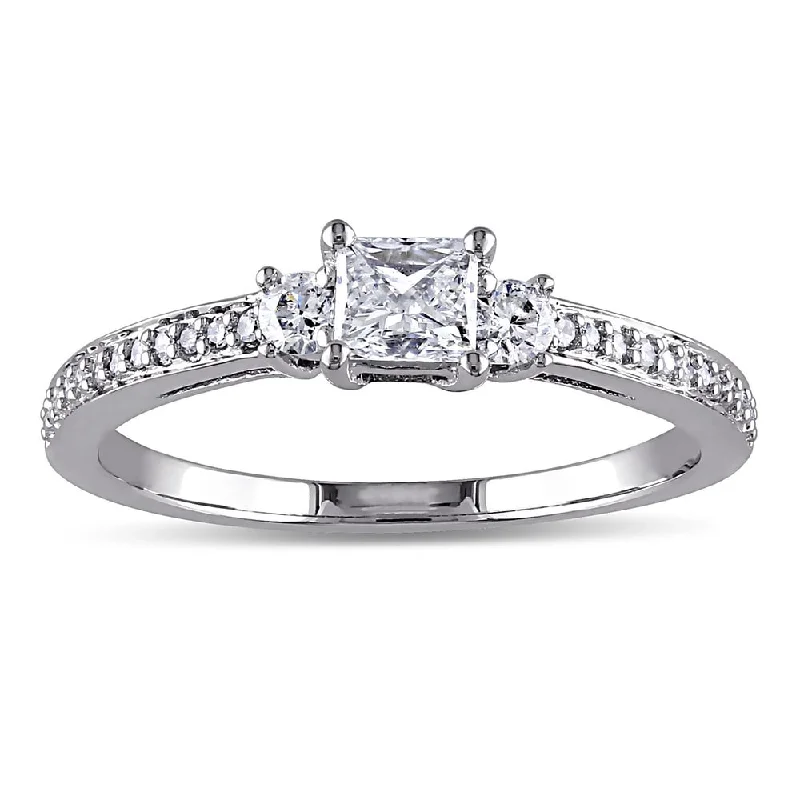 Miadora 10k White Gold 1/2ct TDW Diamond Ring