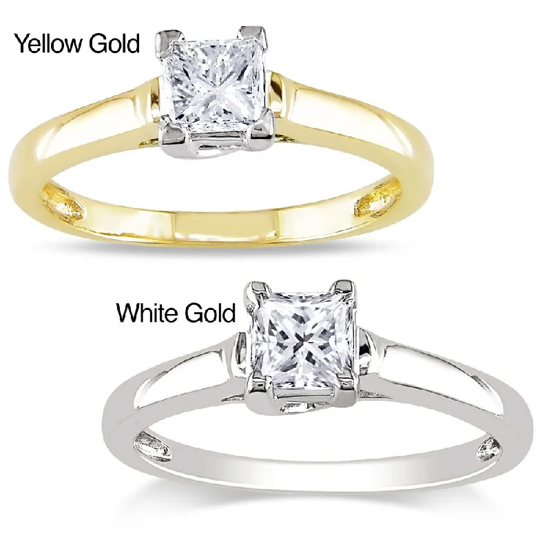 Miadora Signature Collection 14k Gold 1/2ct TDW Certified Diamond Solitaire Ring