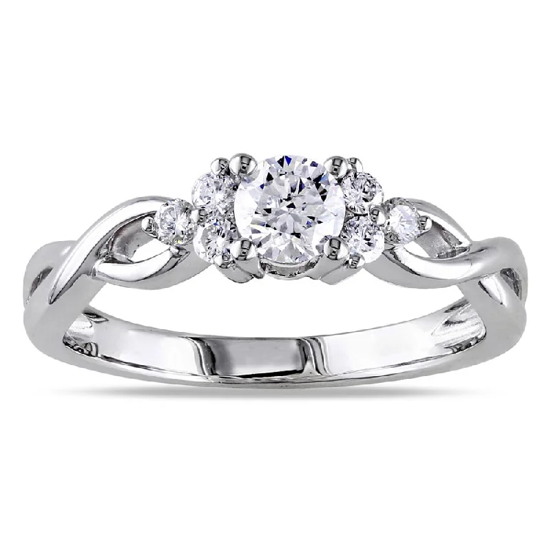 Miadora Signature Collection 14k White Gold 1/2ct TDW Diamond Ring