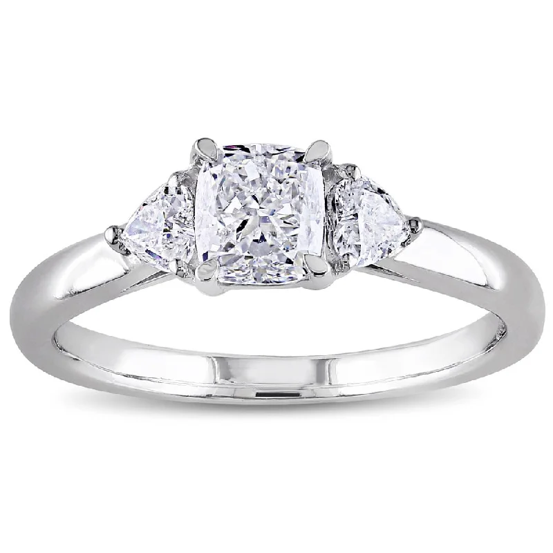 Miadora Signature Collection 14k White Gold 1ct TDW Diamond Three Stone Ring