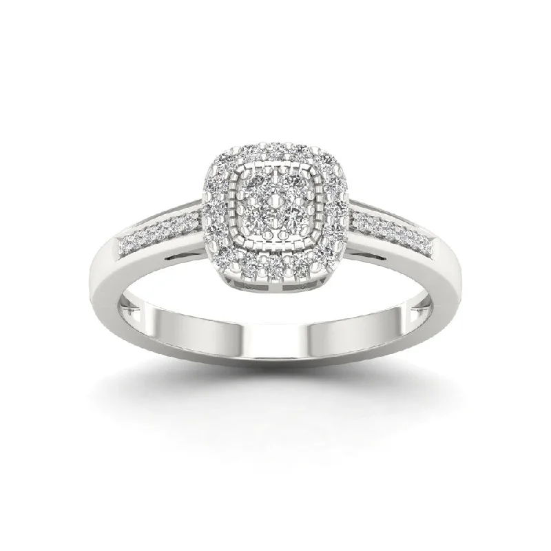 Sterling Silver 1/5ct TDW Diamond Cluster Ring