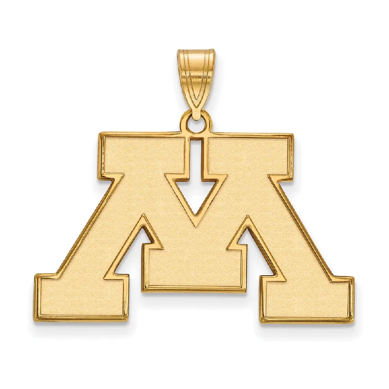 Laser - Cut Woodland Scene Pendant for Nature EnthusiastsStainless Steel Pendants with Laser - Etched Motivational Quotes14k Gold Plated Silver Univ. of Minnesota Large Initial M Pendant