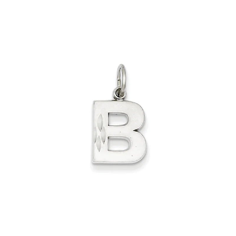 Military - Inspired Dog Tag Pendant with Engraved Service NumbersBone - Carved Pendants with Tribal - Inspired Symbols14k White Gold, Julia Collection, Small Satin Block Initial B Pendant