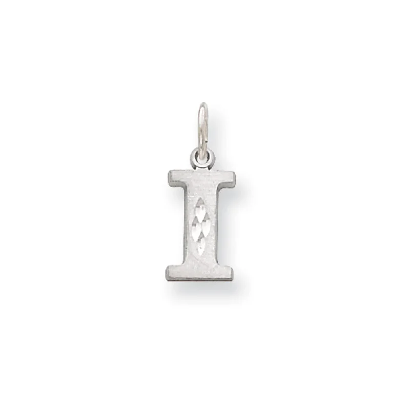 Double - Heart Pendant with Interlocking Design for CouplesCoral - Trimmed Pendants with Seashell and Pearl Accents14k White Gold, Julia Collection, Small Satin Block Initial I Pendant