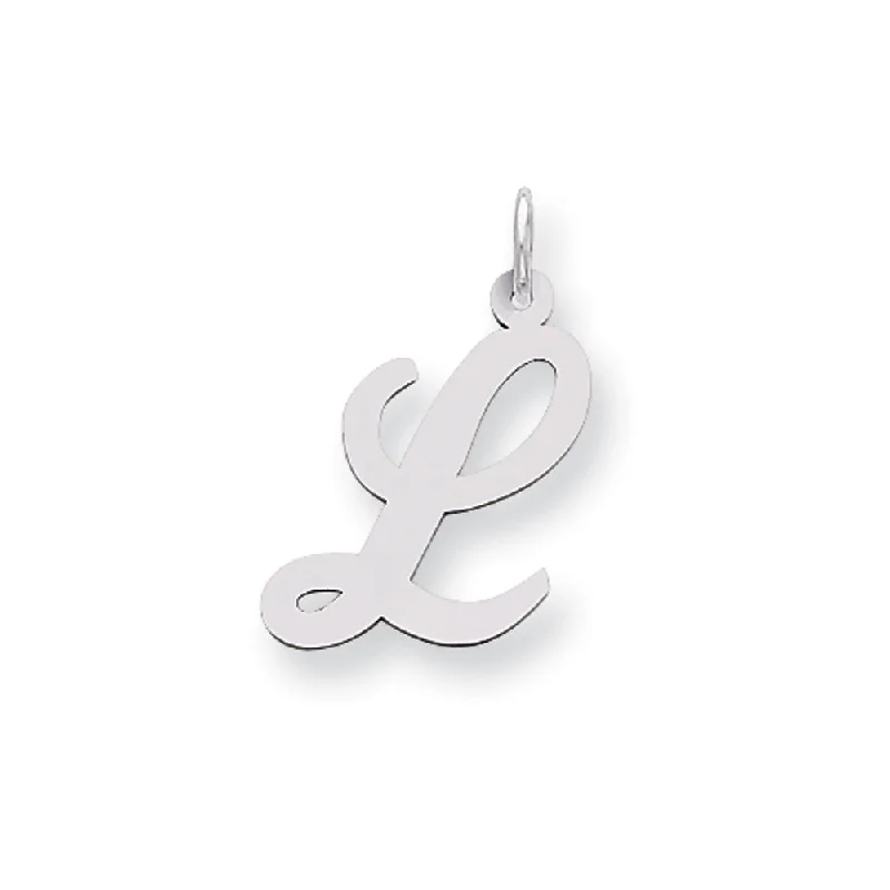 Magnetic - Locking Pendant with Hidden Compartment for Secret MessagesRose - Quartz Pendants with Heart - Shaped Cutouts14k White Gold, Madison Collection LG Classic Script Initial L Pendant