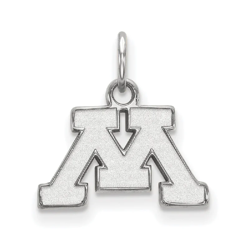 Customized Birthstone Pendant with Engraved Name for a Personalized TouchHand - Carved Wooden Pendants with Folk - Art Motifs14k White Gold U. of Minnesota XS (Tiny) Initial M Charm or Pendant