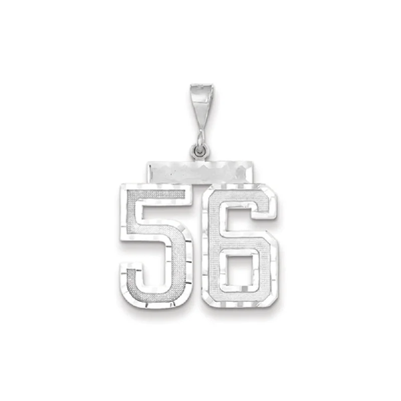 Military - Inspired Dog Tag Pendant with Engraved Service NumbersBone - Carved Pendants with Tribal - Inspired Symbols14k White Gold, Varsity Collection, Large D/C Pendant, Number 56