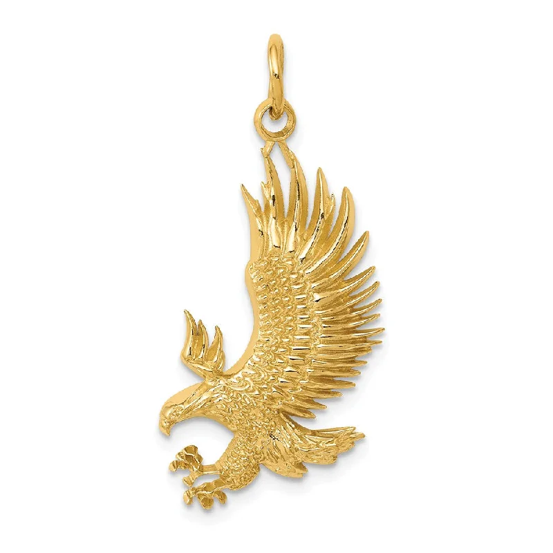 Adjustable - Chain Cubic Zirconia Solitaire Pendant for a Sparkling GiftCopper Pendants with Hammered and Patinated Finishes14k Yellow Gold 2D American Bald Eagle Pendant