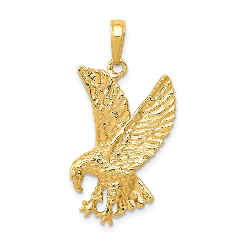 Handmade Leather - Wrapped Crystal Pendant for a Bohemian AestheticCrystal - Encrusted Pendants in the Shape of a Crown14k Yellow Gold 2D Eagle Pendant