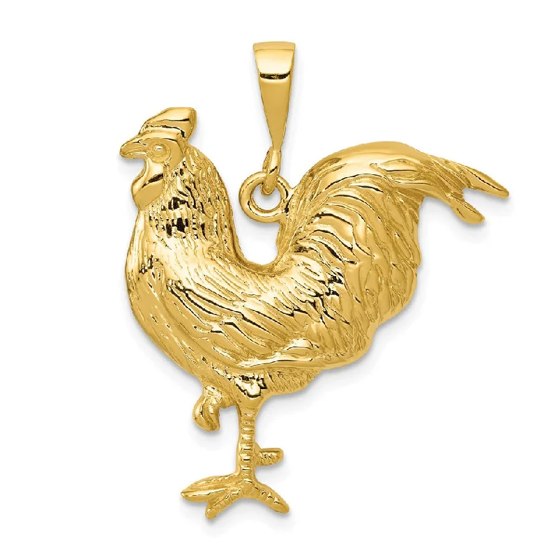 Double - Heart Pendant with Interlocking Design for CouplesCoral - Trimmed Pendants with Seashell and Pearl Accents14k Yellow Gold 2D Rooster Pendant, 25mm