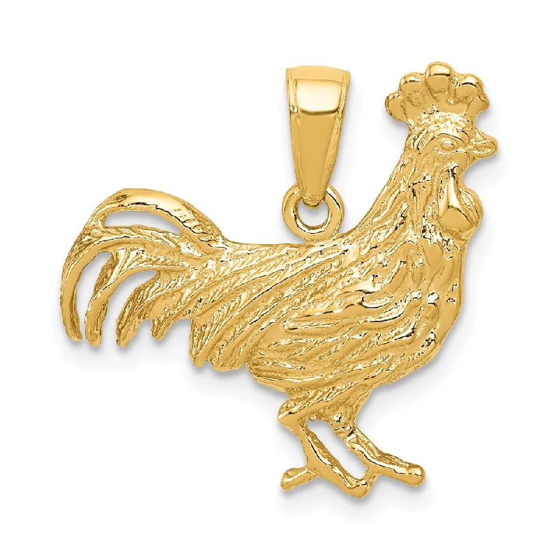 Mother - of - Pearl Inlaid Seahorse Pendant for Beach LoversObsidian Pendants with Shiny Mirror - Like Surfaces14k Yellow Gold 2D Rooster Pendant