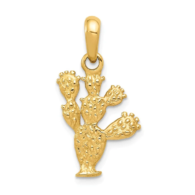 Handmade Leather - Wrapped Crystal Pendant for a Bohemian AestheticCrystal - Encrusted Pendants in the Shape of a Crown14k Yellow Gold 3D Cactus Pendant