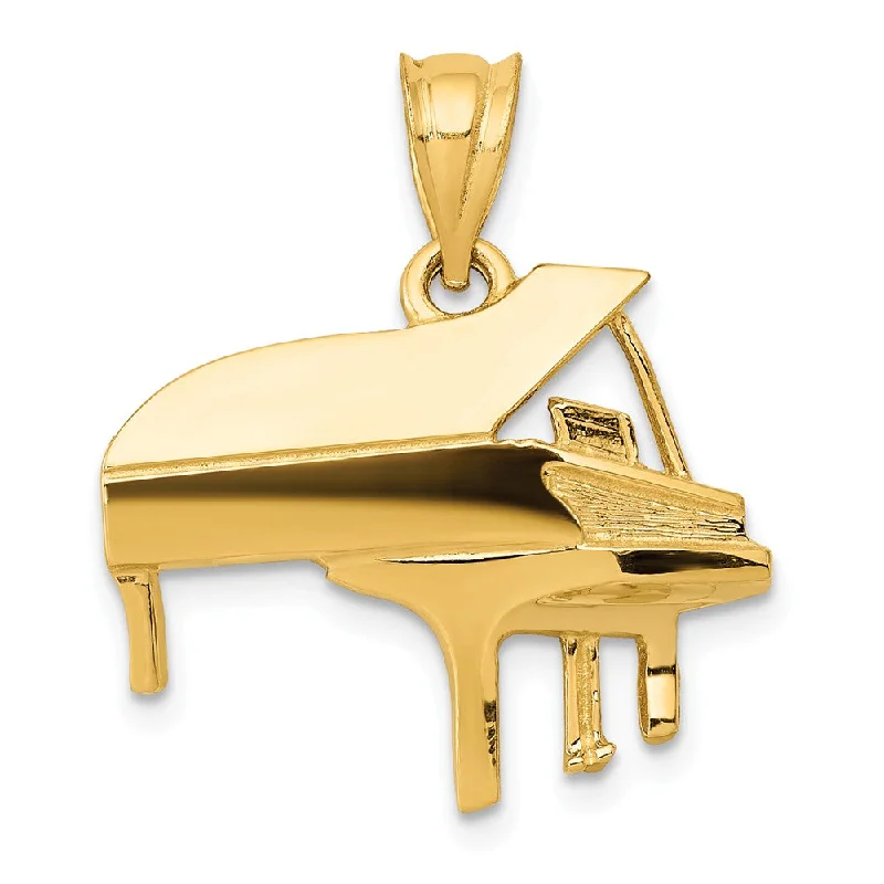 Customized Birthstone Pendant with Engraved Name for a Personalized TouchHand - Carved Wooden Pendants with Folk - Art Motifs14k Yellow Gold Baby Grand Piano Pendant