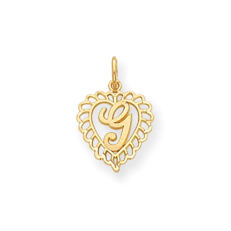 Pearl - Embellished Floral Pendant for a Feminine and Romantic LookTurquoise - Inlaid Pendants with Southwest - Style Geometric Patterns14k Yellow Gold, Grace Collection, Satin Heart Initial G Pendant, 15mm