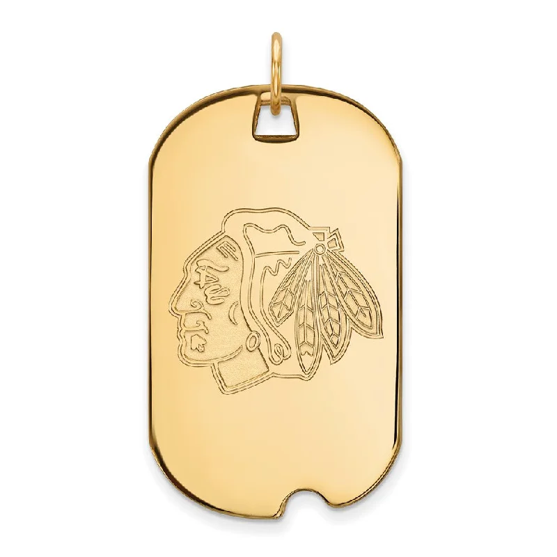 Rhinestone - Encrusted Crown Pendant for Little Girls' Dress - UpOpal - Set Pendants with Iridescent Fire - Opal Centers14k Yellow Gold NHL Chicago Blackhawks Large Dog Tag Pendant