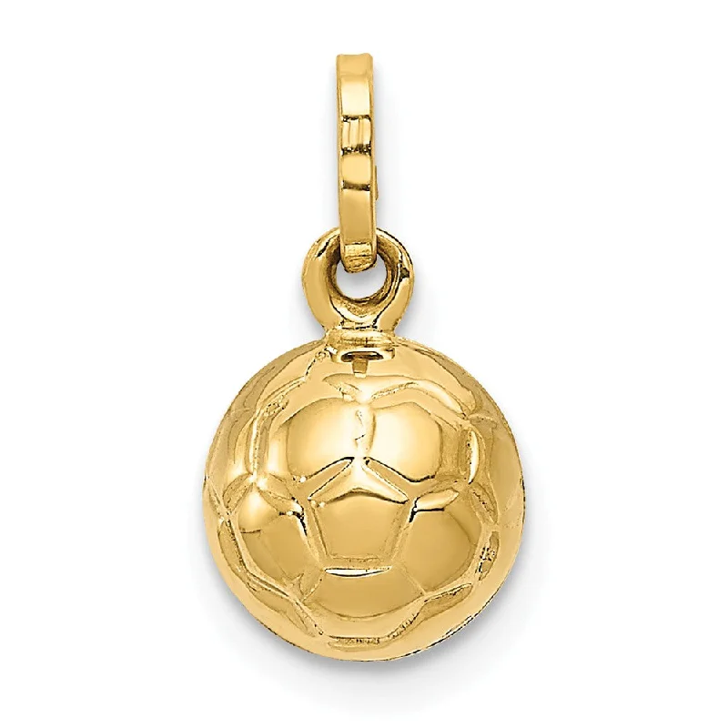 Magnetic - Locking Pendant with Hidden Compartment for Secret MessagesRose - Quartz Pendants with Heart - Shaped Cutouts14k Yellow Gold Polished 3D Soccer Ball Pendant, 8mm