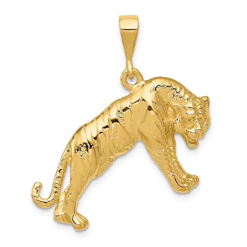 Laser - Cut Woodland Scene Pendant for Nature EnthusiastsStainless Steel Pendants with Laser - Etched Motivational Quotes14k Yellow Gold Polished Tiger Pendant