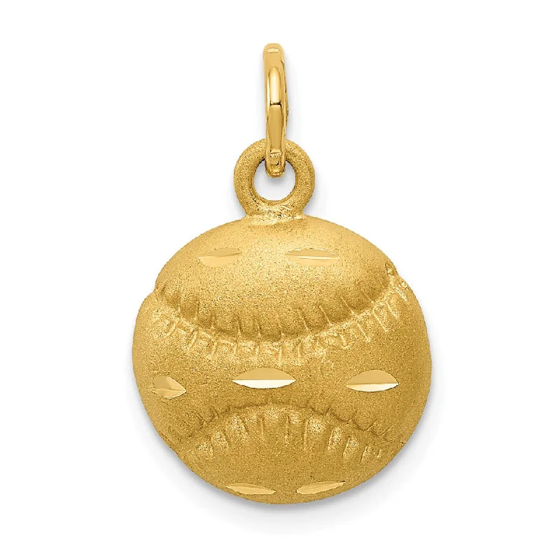 Pearl - Embellished Floral Pendant for a Feminine and Romantic LookTurquoise - Inlaid Pendants with Southwest - Style Geometric Patterns14k Yellow Gold Satin and Diamond Cut Baseball Charm, 13mm