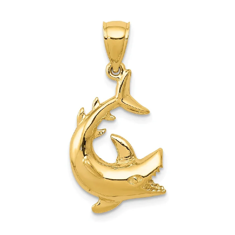 18K Gold - Plated Angel Wing Pendant for a Symbolic and Elegant AccessorySterling Silver Pendants with Hand - Engraved Family Crests14k Yellow Gold Small Thrashing Shark Pendant