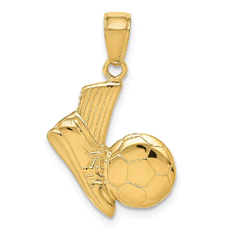 Magnetic - Locking Pendant with Hidden Compartment for Secret MessagesRose - Quartz Pendants with Heart - Shaped Cutouts14k Yellow Gold Soccer Shoe and Ball Pendant