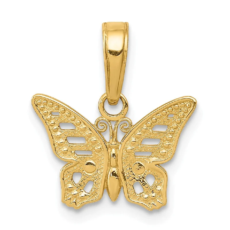 Gothic - Style Skull Pendant with Red Enamel Accents for Alternative FashionResin Pendants with Encapsulated Butterfly Wings14k Yellow Gold Textured Cutout Butterfly Pendant, 13mm