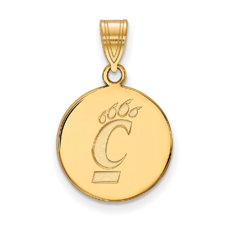 Laser - Cut Woodland Scene Pendant for Nature EnthusiastsStainless Steel Pendants with Laser - Etched Motivational Quotes14k Yellow Gold U of Cincinnati Medium Disc Pendant