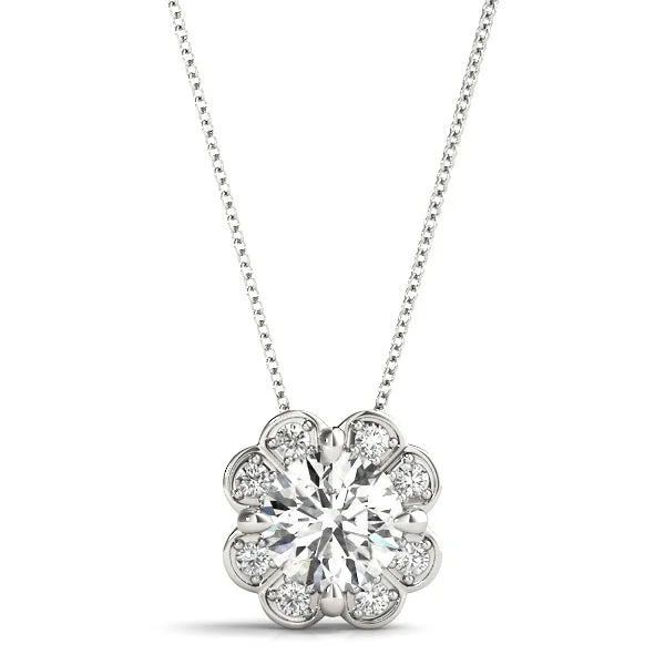 Moon phase pendants for celestial loversBrilliant Cut Diamonds "Flower" Pendent