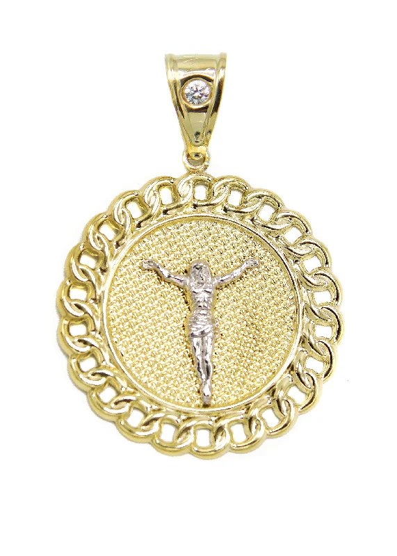 Crystal healing pendants for wellness enthusiasts10K Gold Jesus Pendant | 7.2 Grams