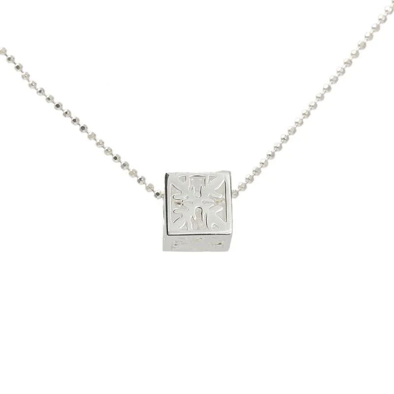 Minimalist pendant necklaces for bridesmaidsSterling Silver Quilt Cube Pendant (S/M) (Chain Sold Separately)