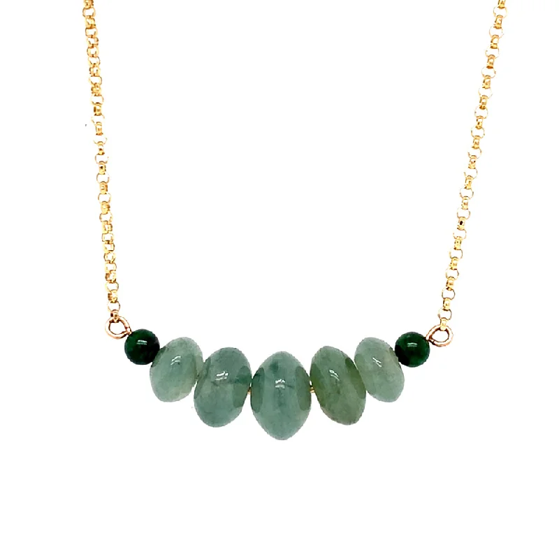 Delicate pearl necklaces for formal eventsGreen Jadeite & Yellow Gold Necklace - "Serene"