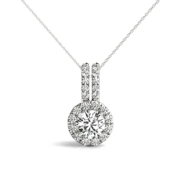 Stainless steel pendants for durabilityHalo set Brilliant cut Diamonds "Mia" Pendent