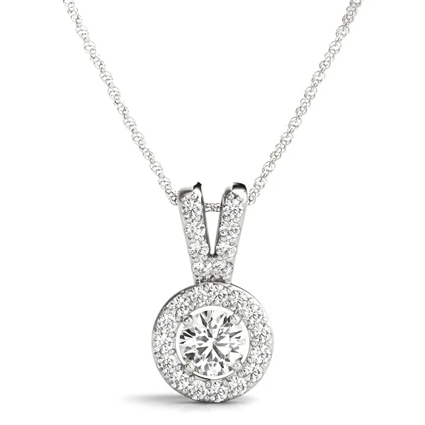 Initial letter pendants for personalized necklacesHalo set Brilliant cut Diamonds "Sophia" Pendent