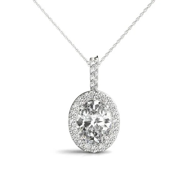 Chunky chain necklaces for bold looksHalo set Oval cut Diamonds Pendent