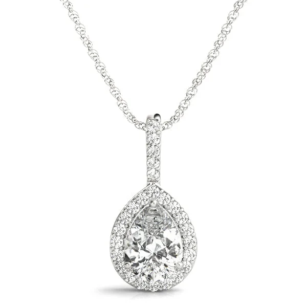 Initial letter necklaces for personalized styleHalo set Pear shape Diamonds Pendent