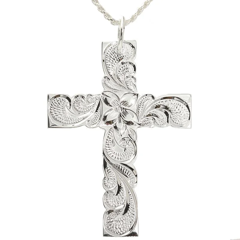 Zodiac sign pendants for astrology loversSterling Silver Queen Scroll Cross Pendant (Large) (Chain Sold Separately)