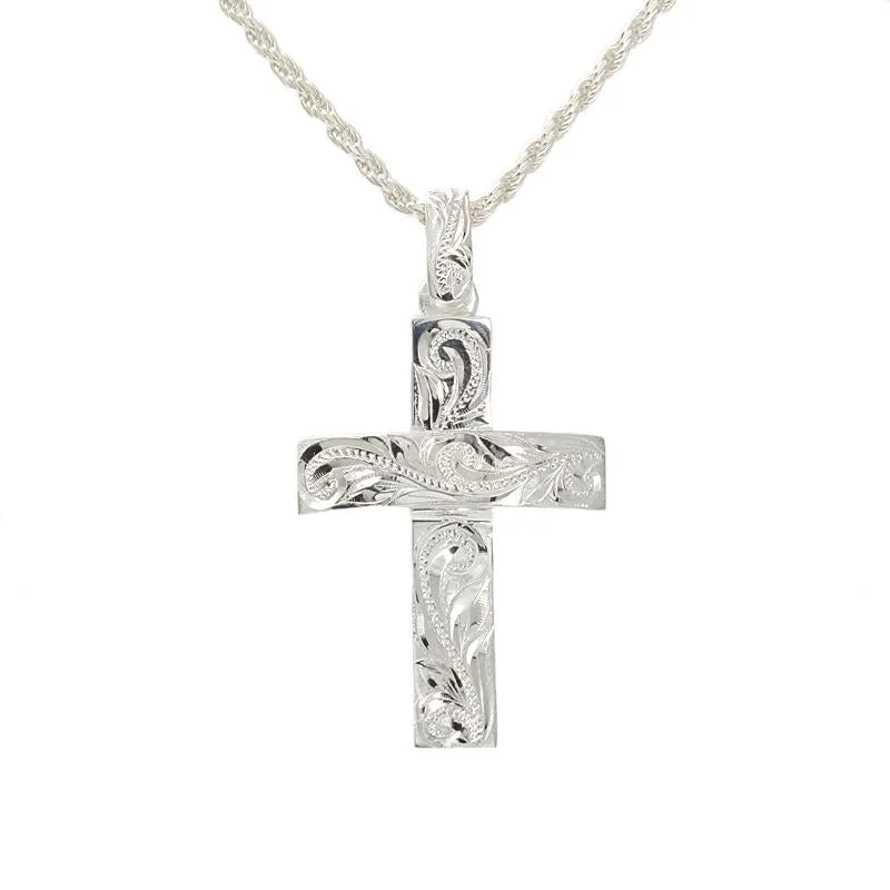 Gold-plated pendants for affordable luxurySterling Silver Hawaiian Scroll 3D Cross Pendant (Chain Sold Separately)