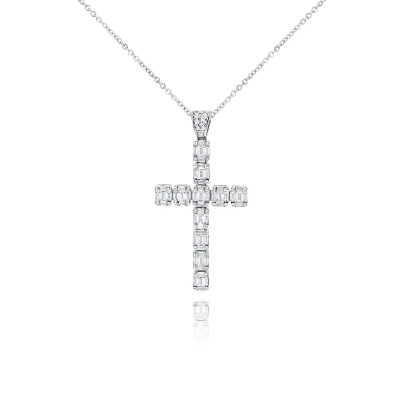 Infinity symbol necklaces for couplesInvisible set Diamonds "Claudia" Cross Pendent.