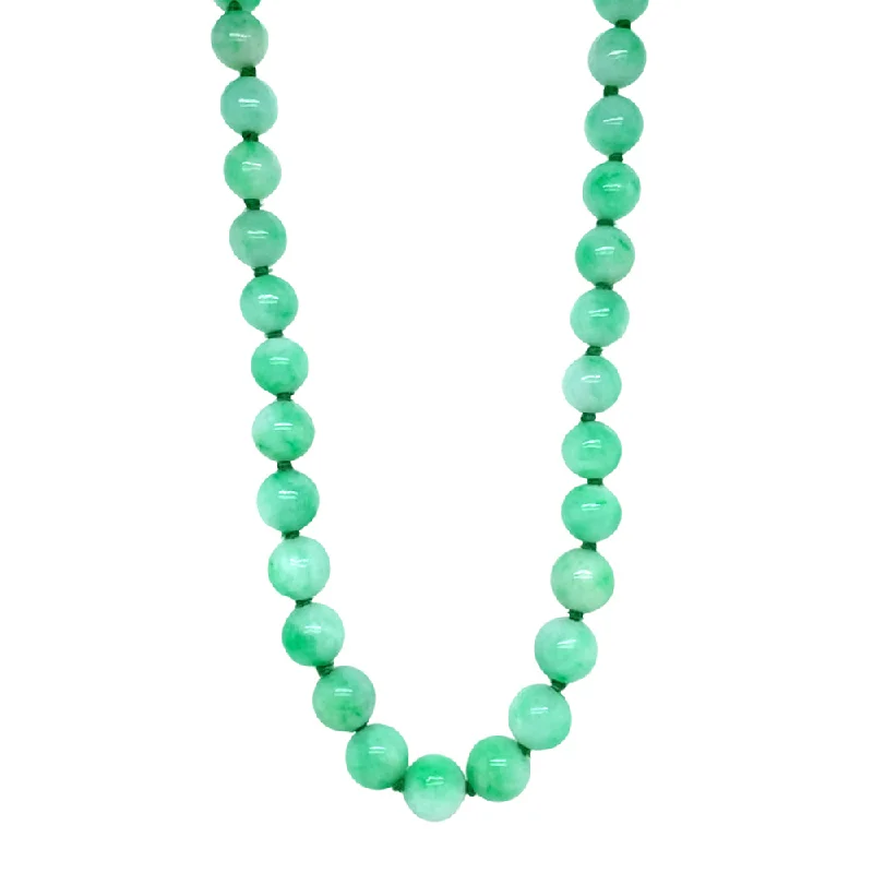 Layered chain necklaces for everyday wearJadeite & Yellow Gold Beaded Necklace - "Amity"